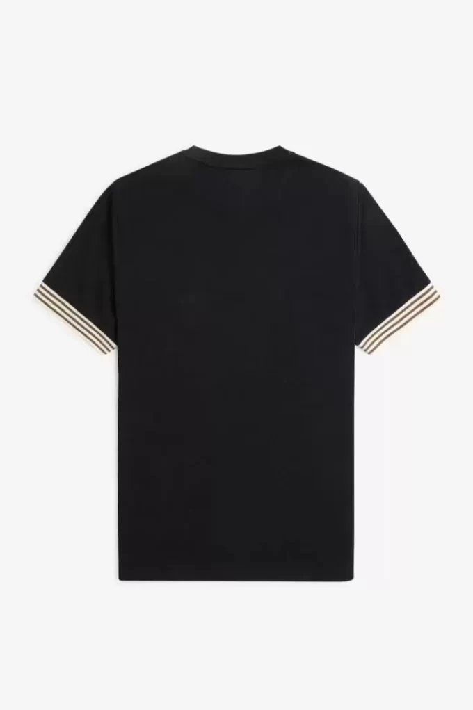 Randig manschett-t-shirt för män Randig manschett-t-shirt för män