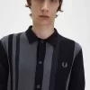 Randig stickad herrskjorta Randig stickad herrskjorta