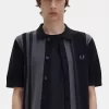 Randig stickad herrskjorta Randig stickad herrskjorta