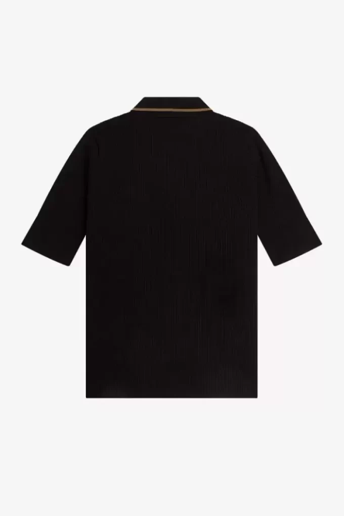 Ribbad stickad damskjorta Ribbad stickad damskjorta