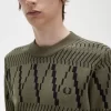 Stickad herr-T-shirt med argylepaneler Stickad herr-T-shirt med argylepaneler