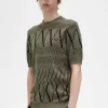Stickad herr-T-shirt med argylepaneler Stickad herr-T-shirt med argylepaneler