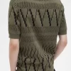 Stickad herr-T-shirt med argylepaneler Stickad herr-T-shirt med argylepaneler