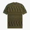 Stickad herr-T-shirt med argylepaneler Stickad herr-T-shirt med argylepaneler