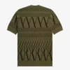 Stickad herr-T-shirt med argylepaneler Stickad herr-T-shirt med argylepaneler