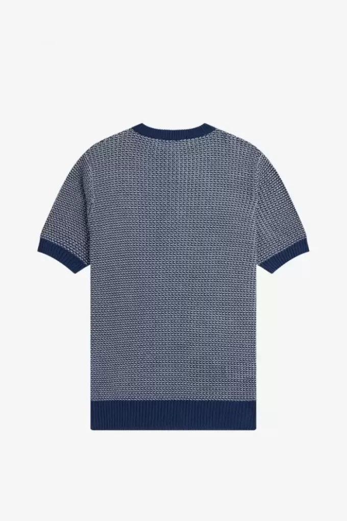 Stickad herrskjorta med två färger och textur Stickad herrskjorta med två färger och textur