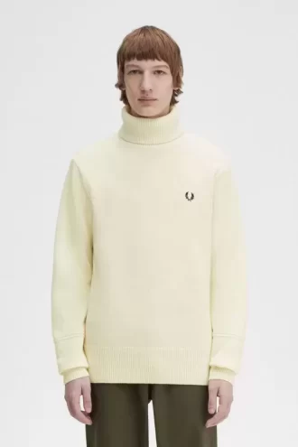Stickad polotröja för män