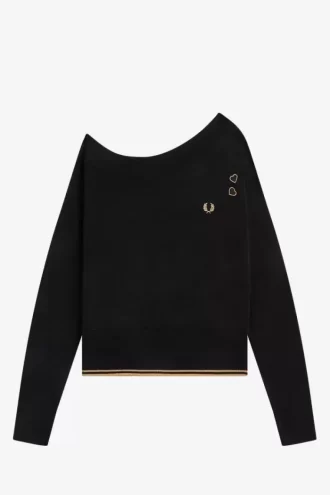 Stickad T-shirt med bara axlar för kvinnor Stickad T-shirt med bara axlar för kvinnor