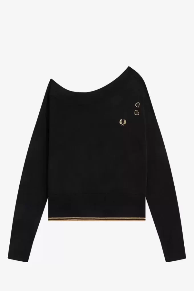 Stickad T-shirt med bara axlar för kvinnor Stickad T-shirt med bara axlar för kvinnor