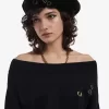 Stickad T-shirt med bara axlar för kvinnor Stickad T-shirt med bara axlar för kvinnor
