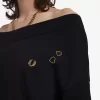 Stickad T-shirt med bara axlar för kvinnor Stickad T-shirt med bara axlar för kvinnor
