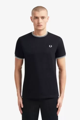 T-shirt med dubbeltippning för män