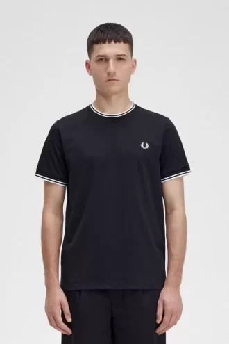 T-shirt med dubbeltippning för män