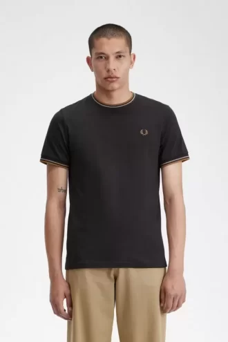 T-shirt med dubbeltippning för män