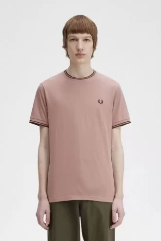 T-shirt med dubbeltippning för män