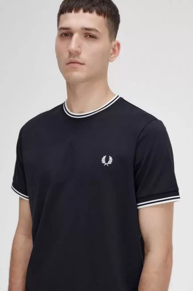 T-shirt med dubbeltippning för män T-shirt med dubbeltippning för män