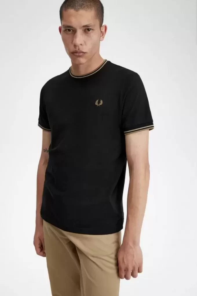 T-shirt med dubbeltippning för män T-shirt med dubbeltippning för män