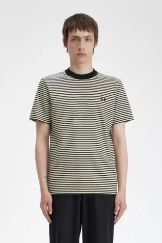 T-shirt med fina randig detaljer för män