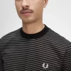 T-shirt med fina randig detaljer för män T-shirt med fina randig detaljer för män