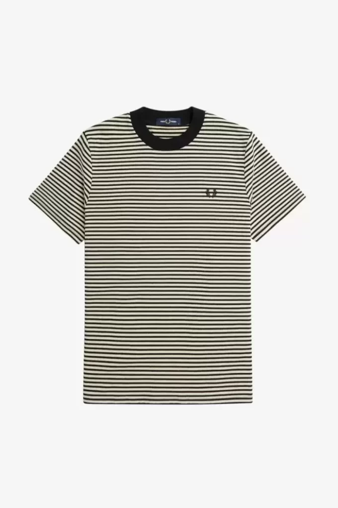 T-shirt med fina randig detaljer för män T-shirt med fina randig detaljer för män