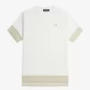 T-shirt med piquédetaljer och transparent mönster, dam T-shirt med piquédetaljer och transparent mönster, dam
