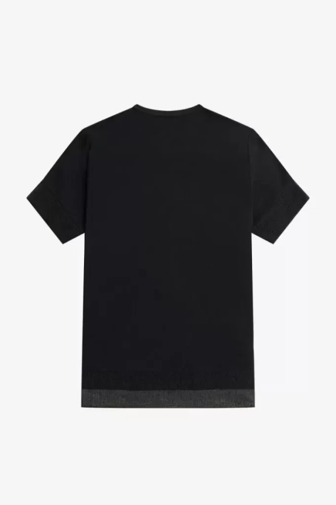 T-shirt med piquédetaljer och transparent mönster, dam T-shirt med piquédetaljer och transparent mönster, dam