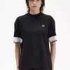 T-shirt med spetsad manschett i piké för kvinnor T-shirt med spetsad manschett i piké för kvinnor