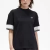 T-shirt med spetsad manschett i piké för kvinnor T-shirt med spetsad manschett i piké för kvinnor