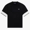 T-shirt med spetsad manschett i piké för kvinnor T-shirt med spetsad manschett i piké för kvinnor