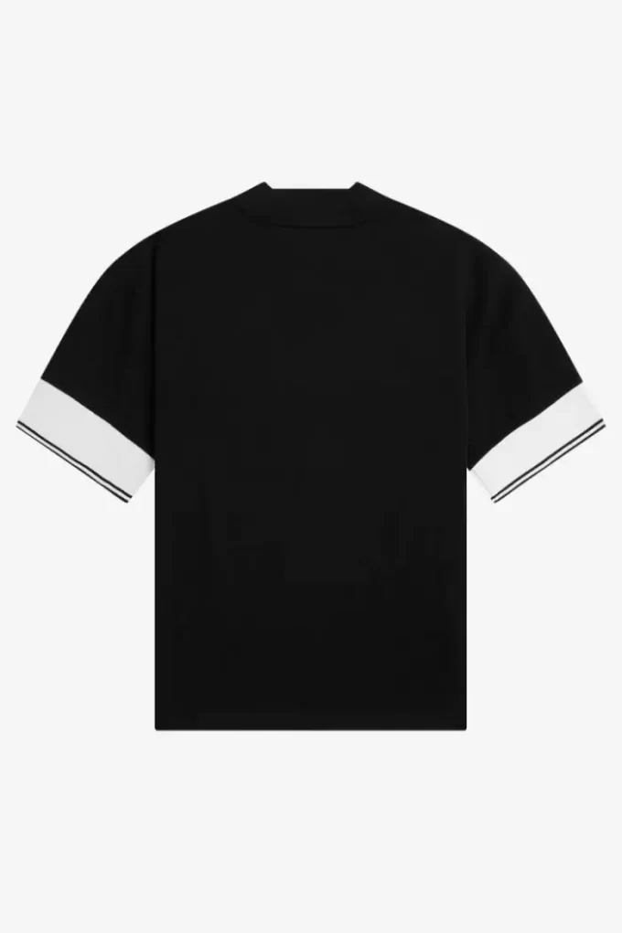 T-shirt med spetsad manschett i piké för kvinnor T-shirt med spetsad manschett i piké för kvinnor