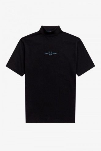 T-shirts med hög hals och märkestryck