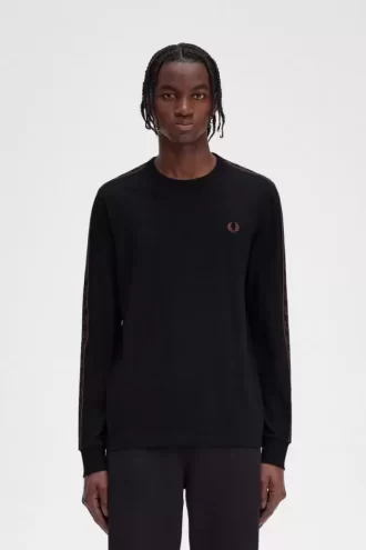 Tejpad långärmad herr-T-shirt