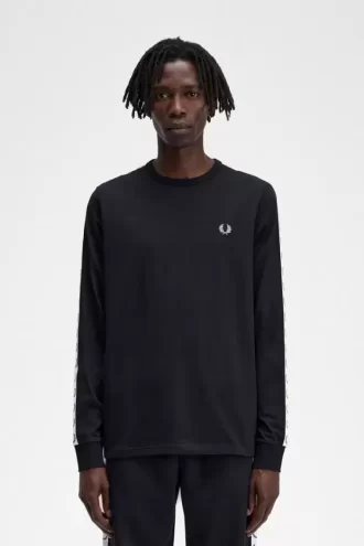 Tejpad långärmad herr-T-shirt
