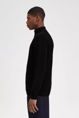 Texturerad herrtröja med halv dragkedja