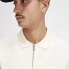 Texturerad pikétröja med dragkedja för män Texturerad pikétröja med dragkedja för män