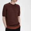 Texturerad stickad herr-T-shirt Texturerad stickad herr-T-shirt