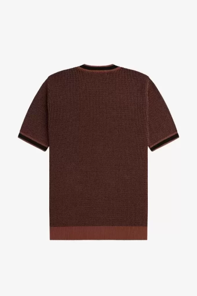 Texturerad stickad herr-T-shirt Texturerad stickad herr-T-shirt