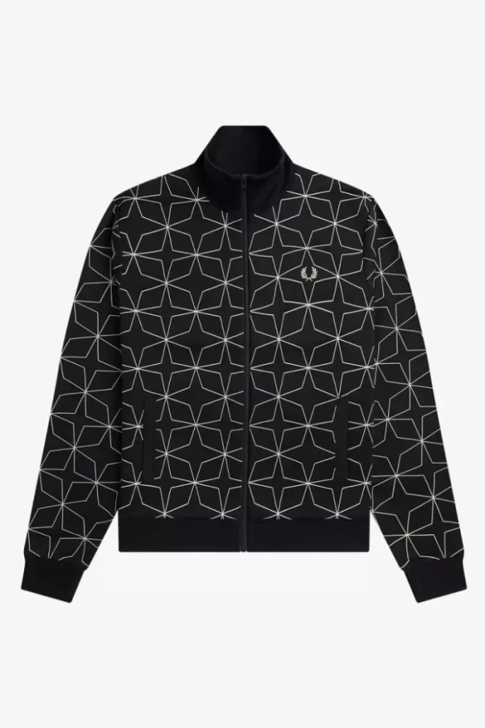 Träningsjackor med geometriskt mönster för män Träningsjackor med geometriskt mönster för män
