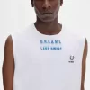Tryckt väst herr-T-shirt Tryckt väst herr-T-shirt